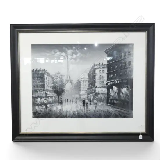 SIGNED PARIS STREET SCENE, ACRYLIC 650x880mm (1015x1240mm)