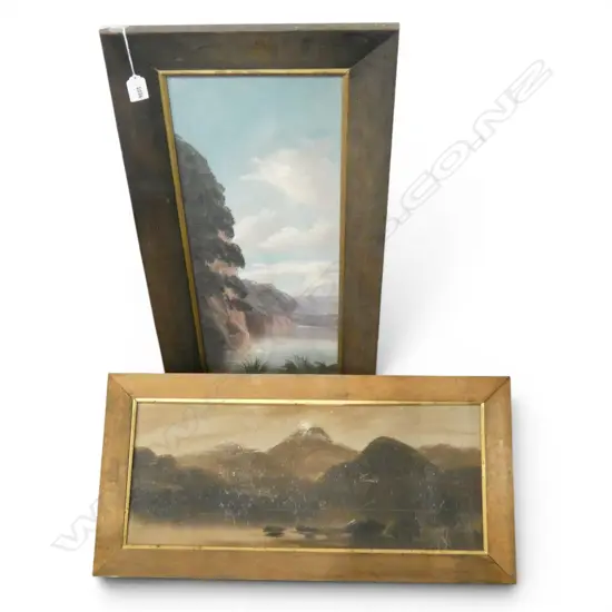 2 COLONIAL OILS LAKE TAUPO H 590 W230MM & MT COOK H230 W590MM