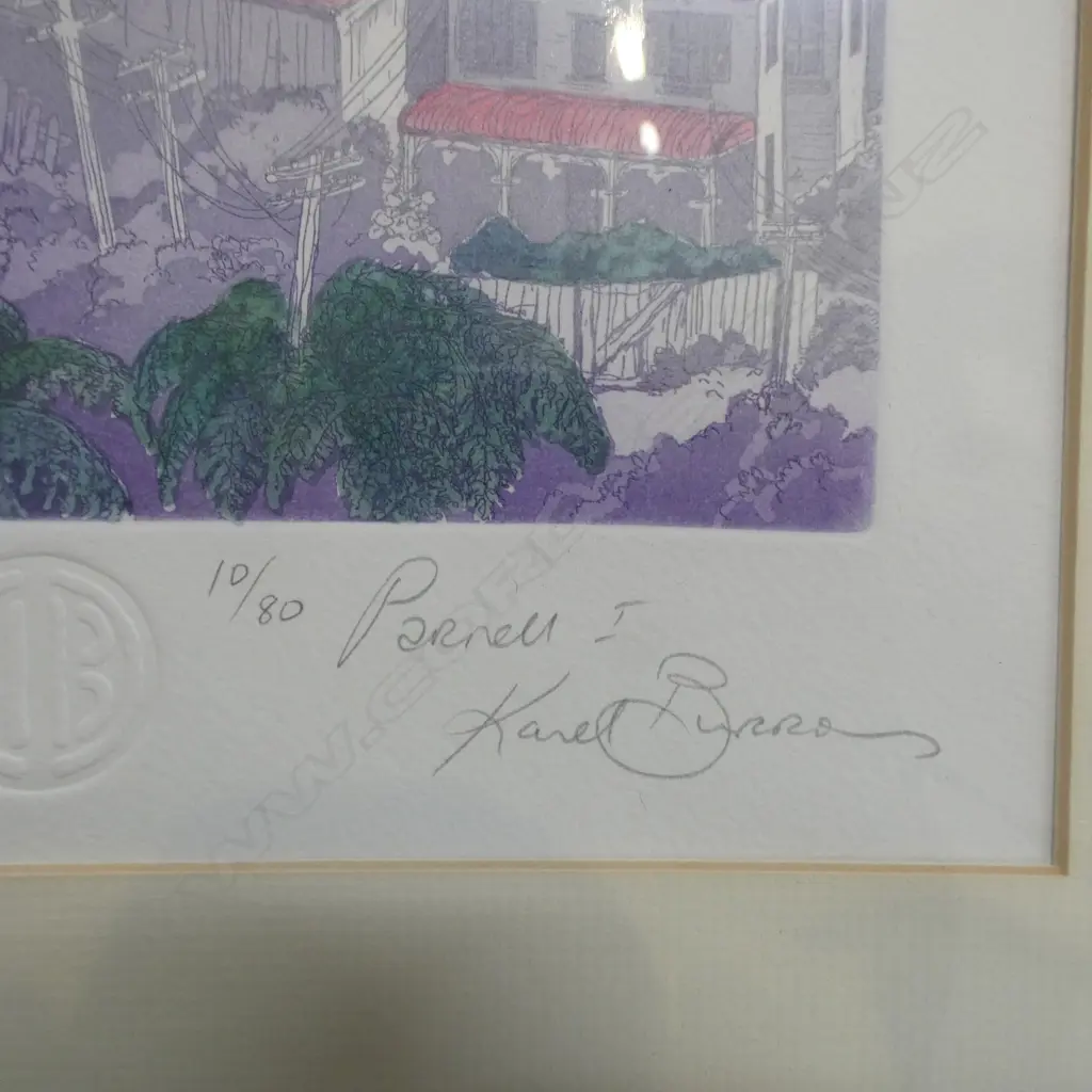 KAREL BURROWS, PARNELL 1, COLOURED ETCHING, ED. 10/80, 175 X 120mm Image 1++