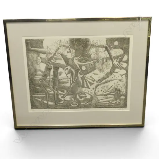 KEITH LOOBY (AUSTRALIAN b.1940) 'FIRST MOON' ETCHING, SIGNED & DATED '78 25/50 480x630mm