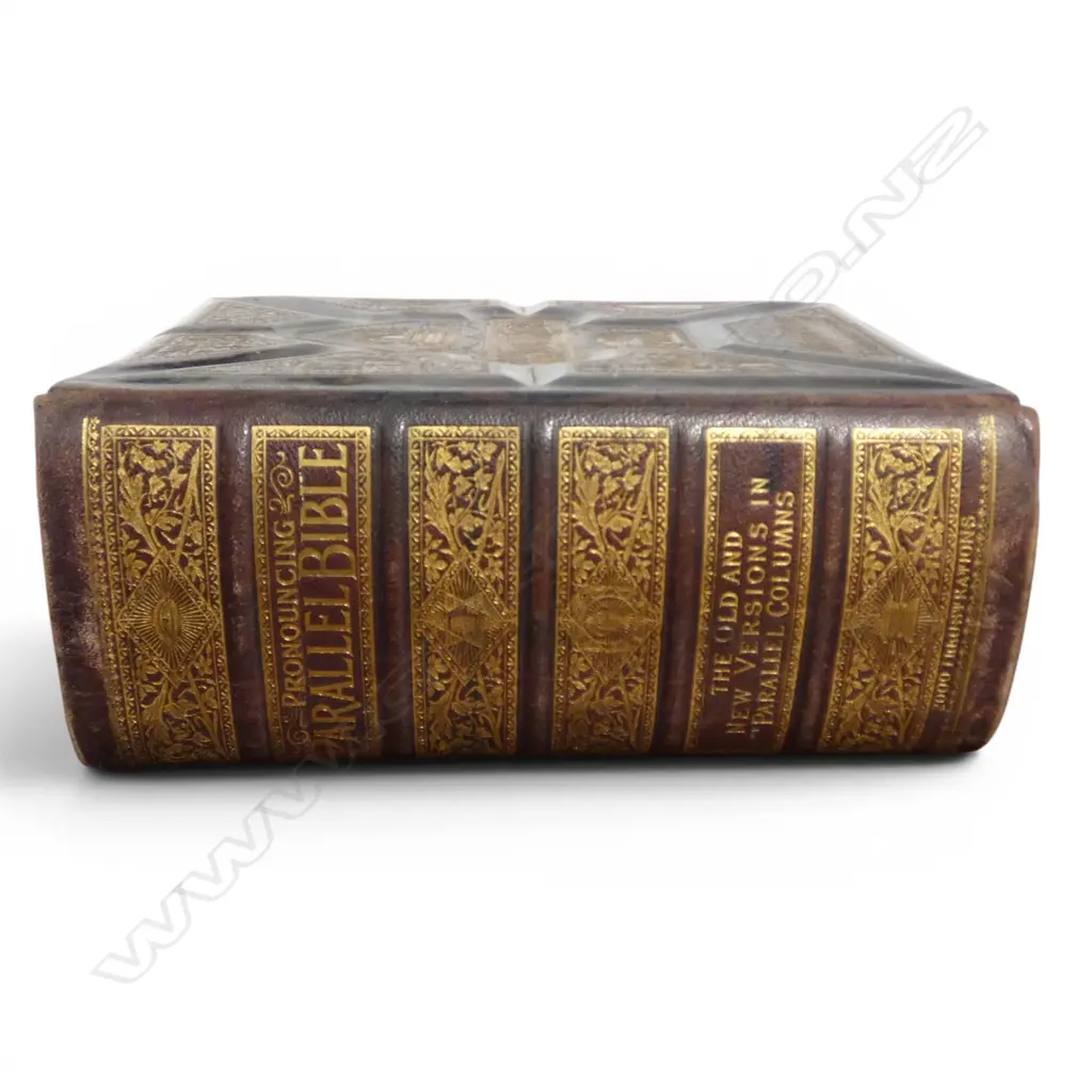 19thC 'PRONOUNCING PARALLEL' BIBLE H.320mm Image 1++
