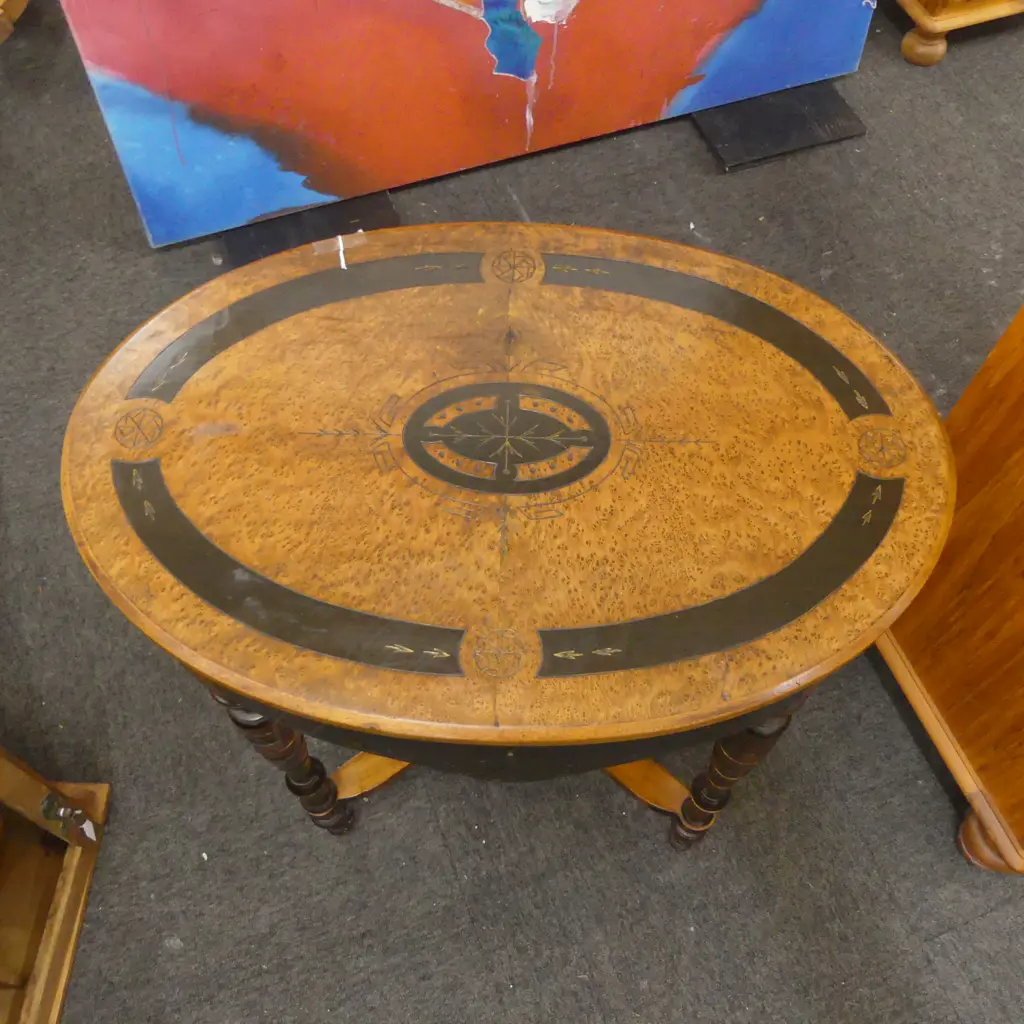 ANTIQUE WALNUT SEWING TABLE W.665mm Image 1++