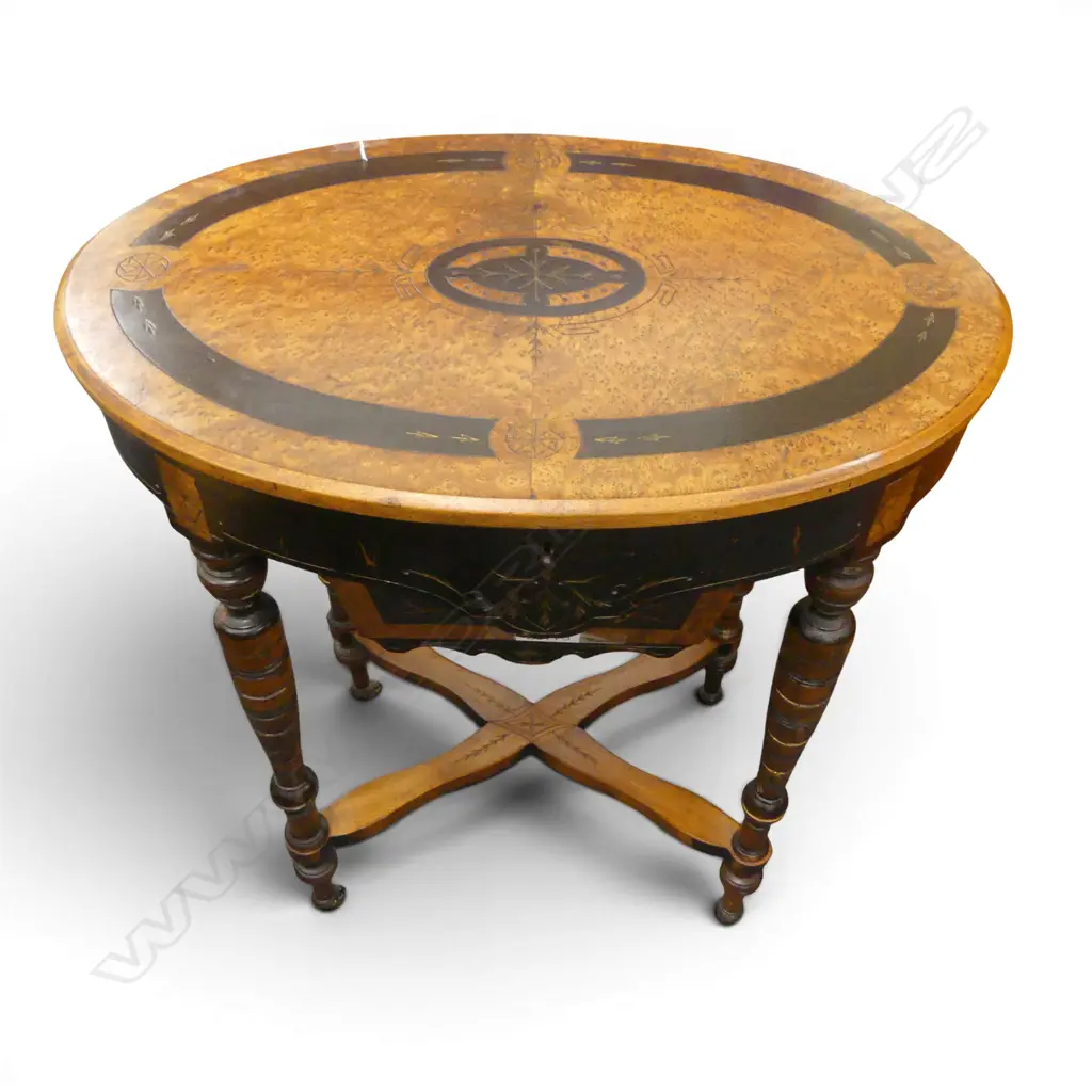ANTIQUE WALNUT SEWING TABLE W.665mm Image 1++