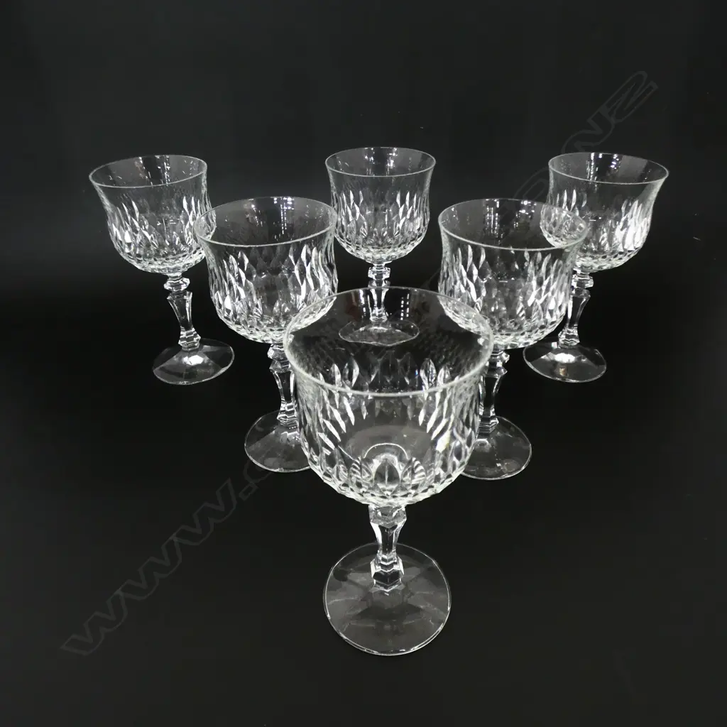 6 CRYSTAL WINE GLASSES H.170mm Image 1++