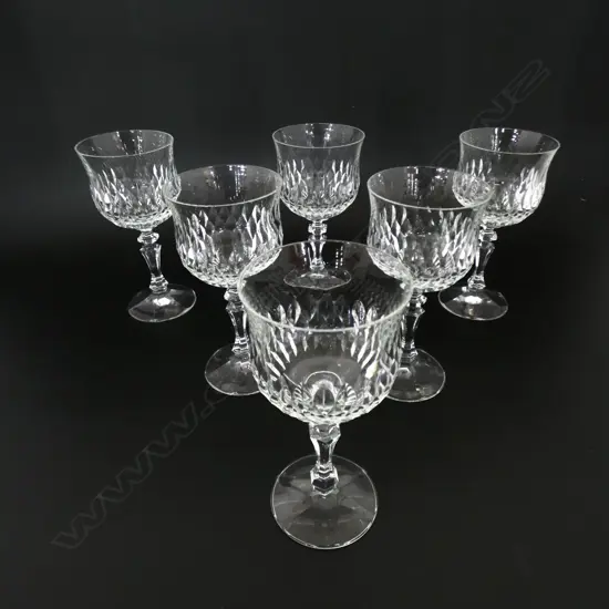6 CRYSTAL WINE GLASSES H.170mm