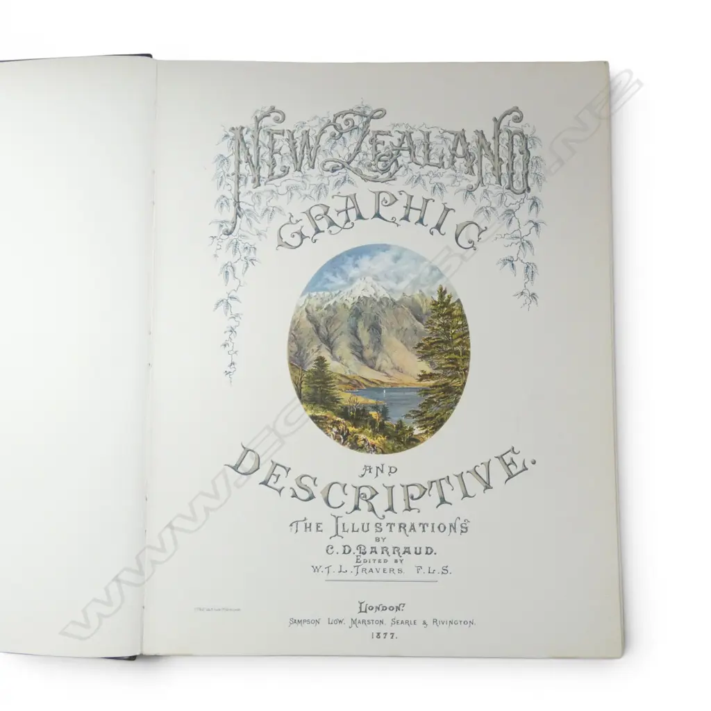 1973 FACSIMILE 'NEW ZEALAND GRAPHIC & DESCRIPTIVE' C. D. BARRAUD 1877 575x455mm Image 1++