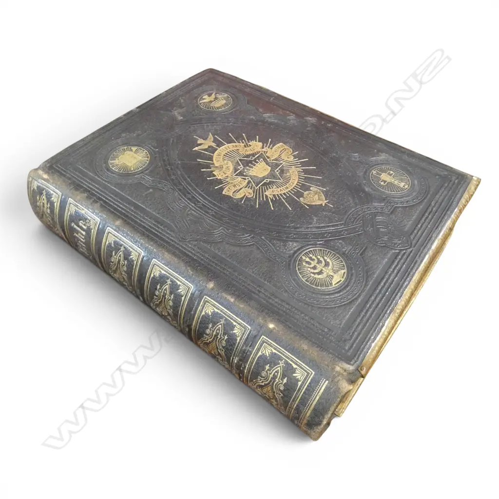 19thC HOLY BIBLE H.340mm Image 1++