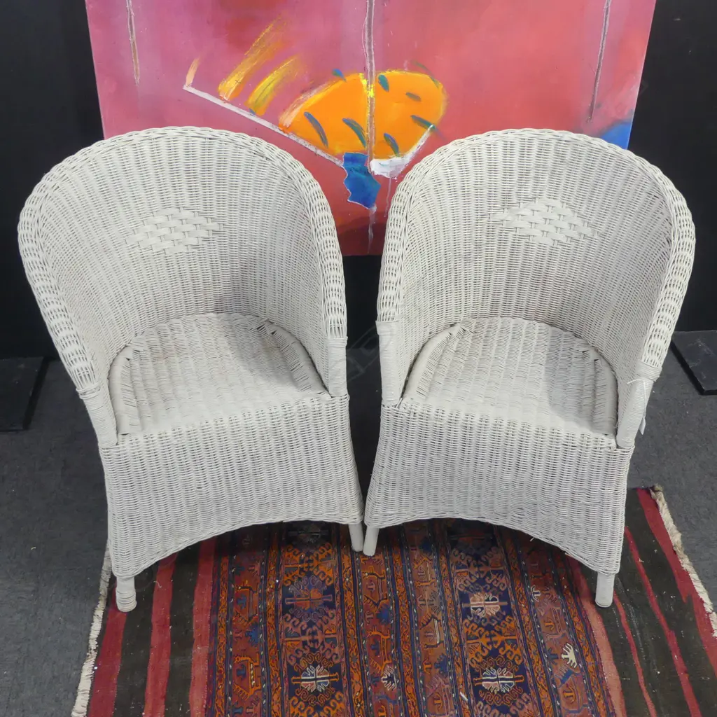 PR PAINTED CANE OUTDOOR / PATIO CHAIRS Image 1++