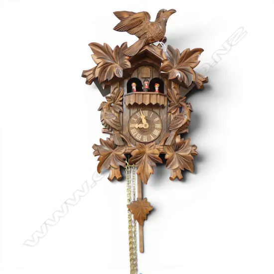 EUROPEAN WOODEN CUCKOO CLOCK, H.400mm