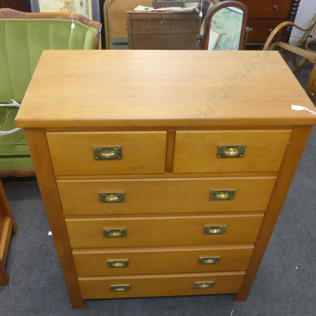 6 DRAWER KAURI TALL BOY 915x460x1175mm Image 1++