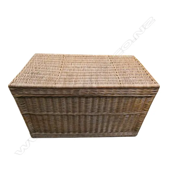 WOVEN CANE BLANKET BOX, FABRIC LINED 910x540x510mm