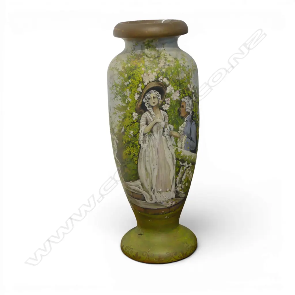 HAND PAINTED TURNED KAURI VASE H390MM Image 1++
