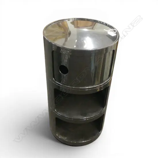 KARTELL STYLE BLACK PLASTIC SIDE TABLE H.580mm, 320mm dia