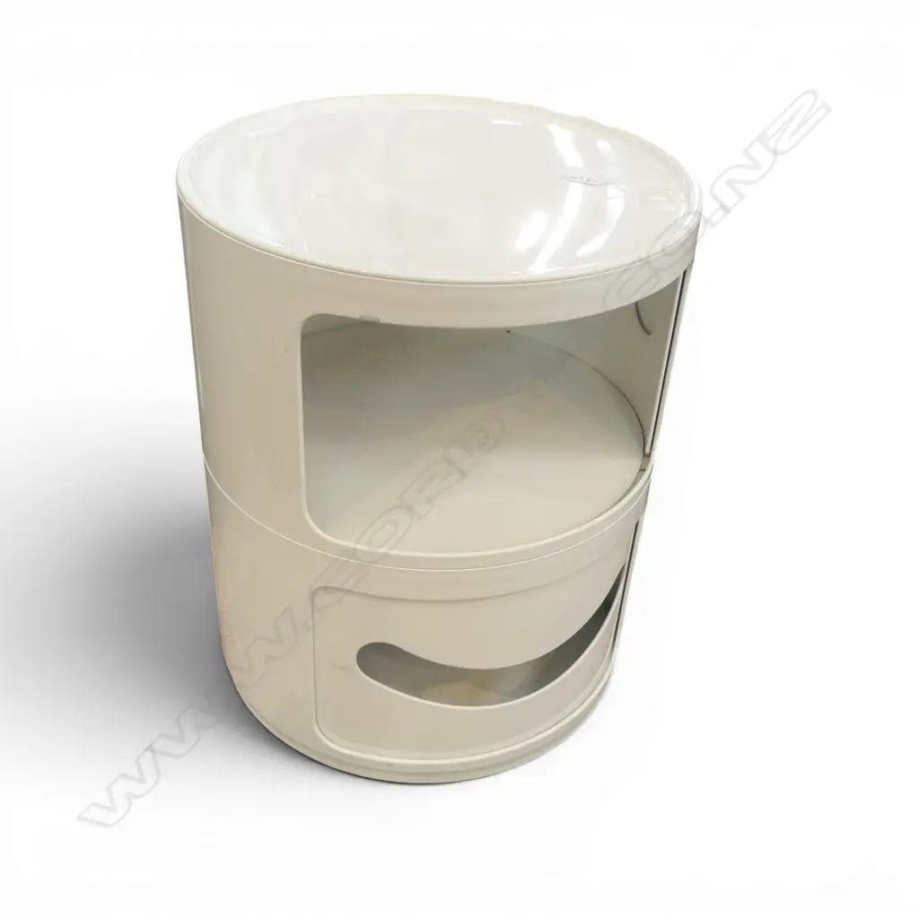 KARTELL STYLE WHITE PLASTIC SIDE TABLE H.385mm, 320mm Image 1++