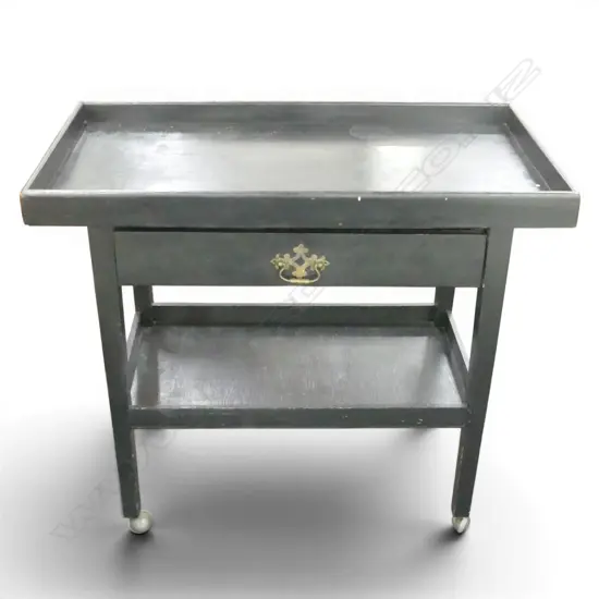 BLACK PAINTED TEA TROLLEY 870x470x770mm