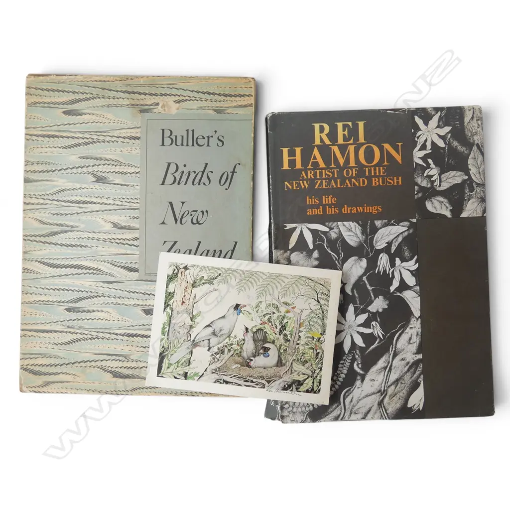 BULLERS BIRDS OF NZ, REI HAMON BOOK & SIGNED PRINT 160x215mm Image 1++