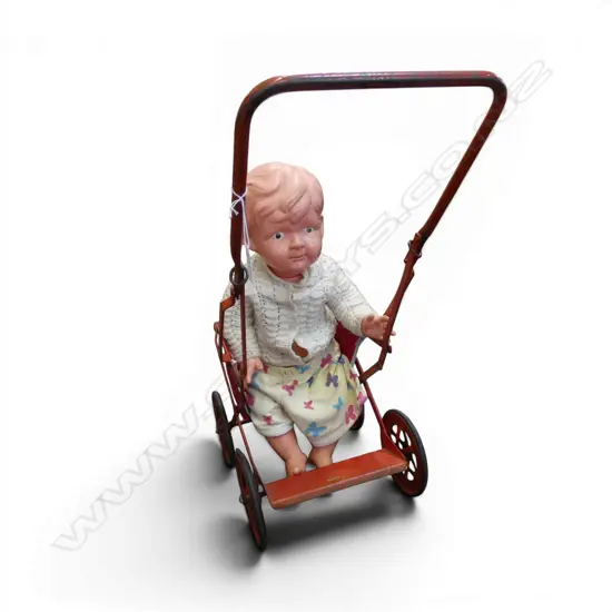 TRI-ANG PRAM & CELLULOID DOLL