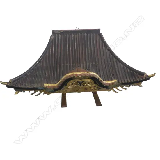 TEMPLE ROOF 19TH C SABAE CITY FUKUI PREFECTURE PURCHASED ONSITE DURING TEMPLE RENEWAL H.663mm W.1275mm D.556mm