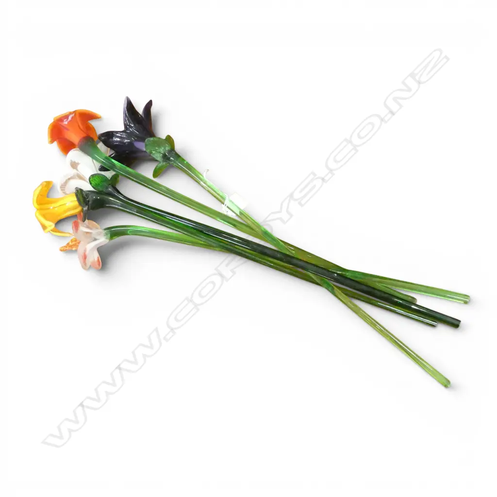 5 ART GLASS FLOWERS L.500mm Image 1++