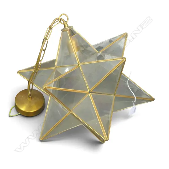 STAR PENDANT LIGHT FITTING H.450mm one panel broken