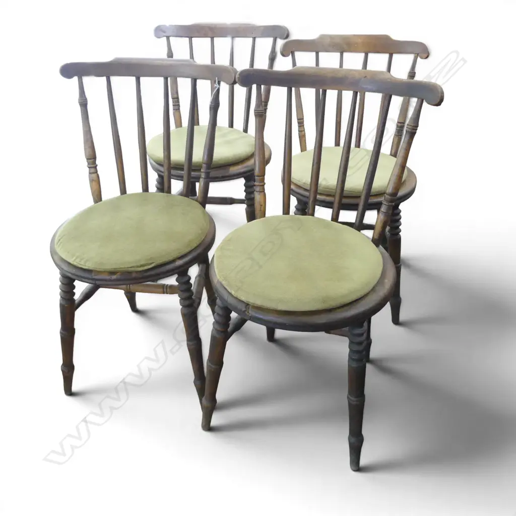 4 EDWARDIAN SPINDLE BACK CHAIRS, H.800mm Image 1++