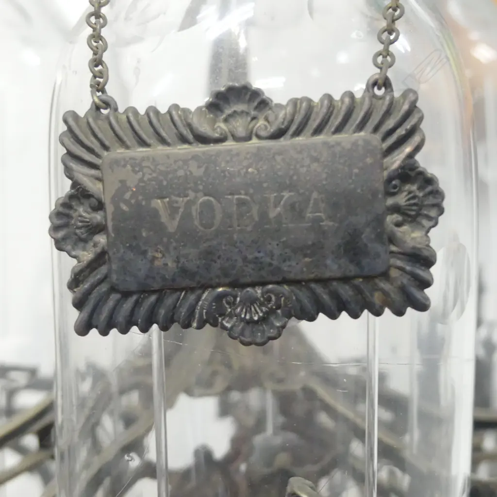 3 BOTTLE EDWARDIAN TANTALUS  WITH 2 BOTTLE TICKETS H470MM Image 1++
