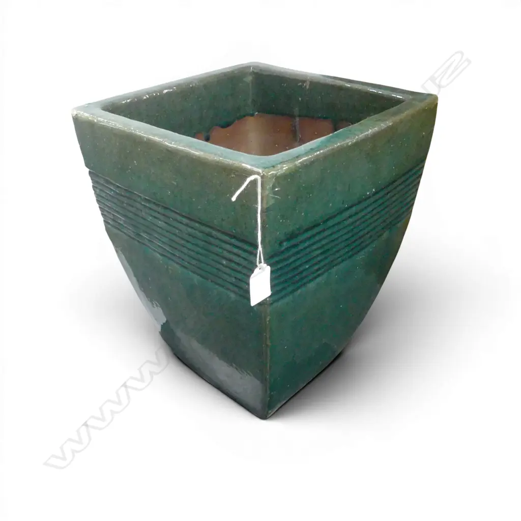 GREEN GLAZED PLANT POT H.380mm FAULTS Image 1++