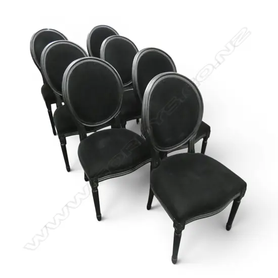 7 BLACK FRENCH STYLE DINING CHAIRS