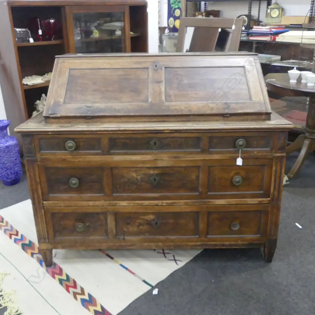 ANTIQUE CONTINENTAL PINE BUREAU old borer 1290x670x1030mm Image 1++