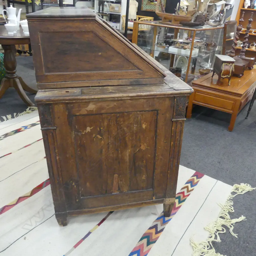 ANTIQUE CONTINENTAL PINE BUREAU old borer 1290x670x1030mm Image 1++