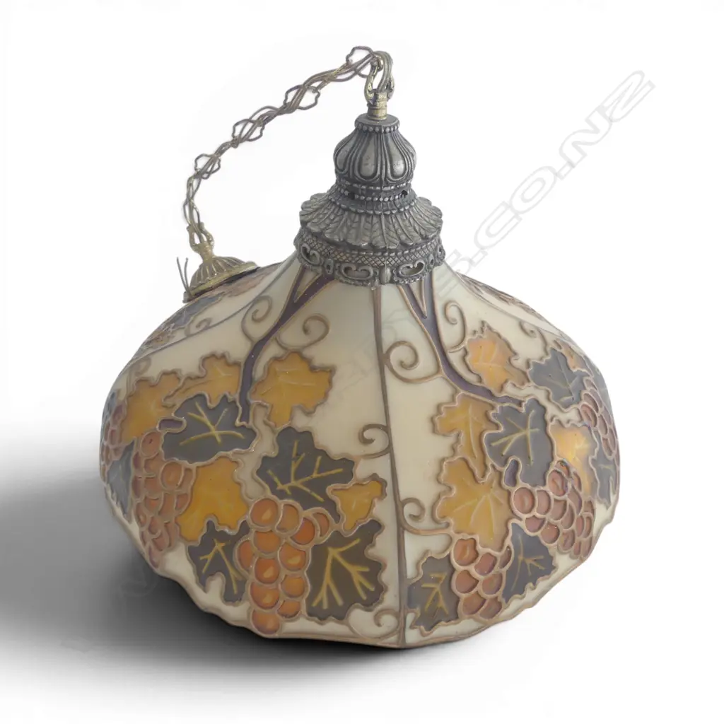 RESIN LEAD-LIGHT STYLE PENDANT SHADE 475mm dia Image 1++