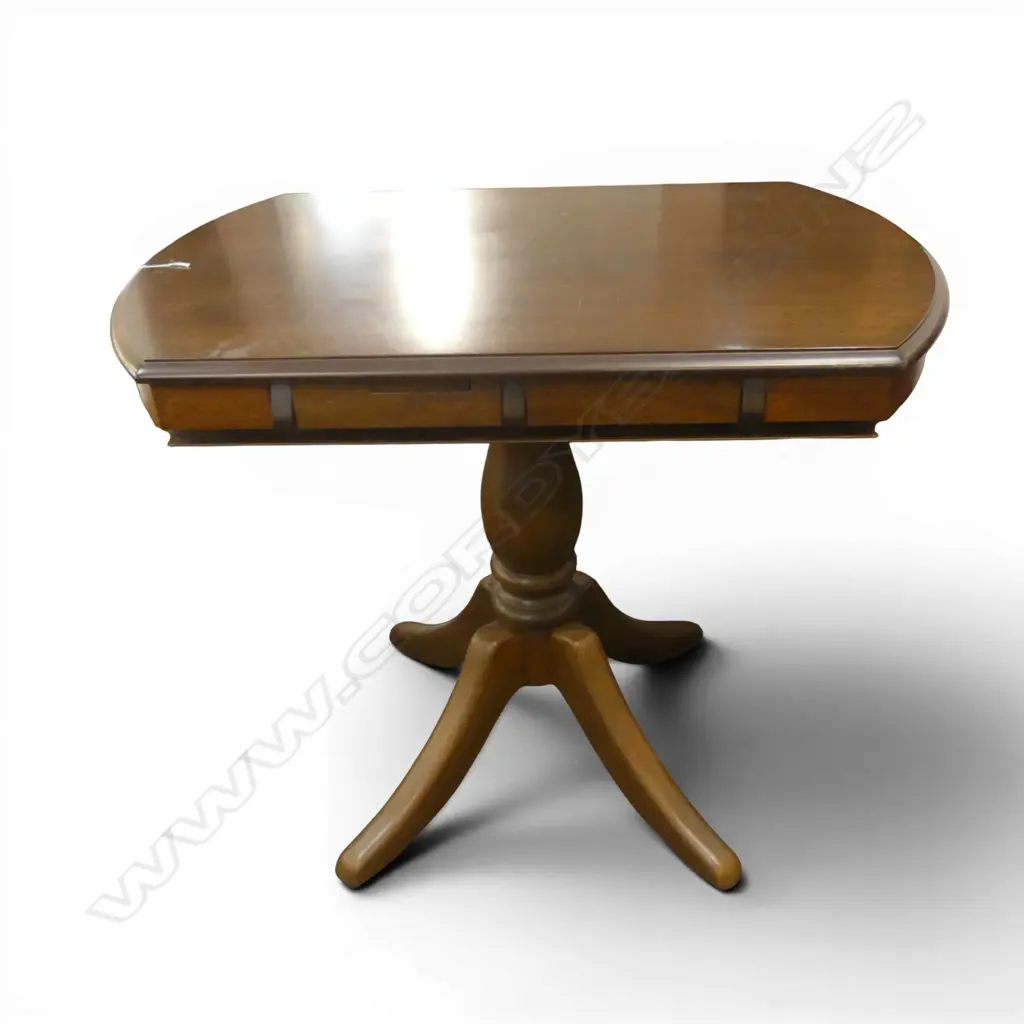 MAHOGANY PEDESTAL DROPSIDE TABLE W.880mm Image 1++