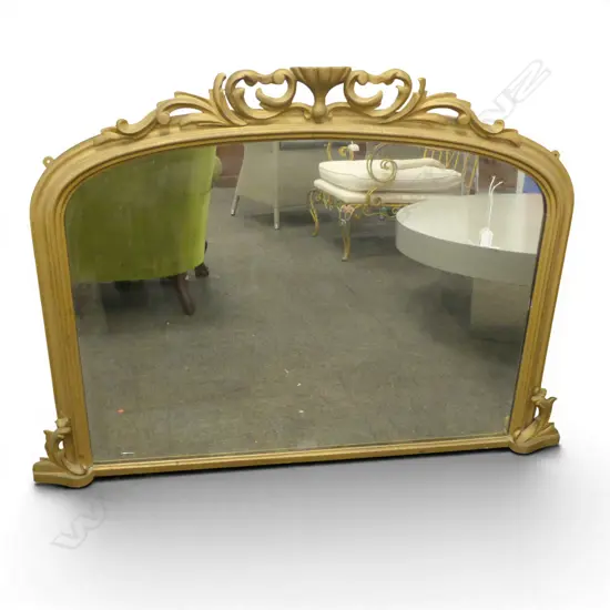 ANTIQUE OVER MANTEL MIRROR, faults to frame 890x1240mm
