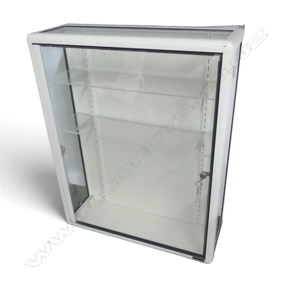 SMALL CREAM METAL FRAMED SHOP DISPLAY CABINET H900MM L720MM Image 1++