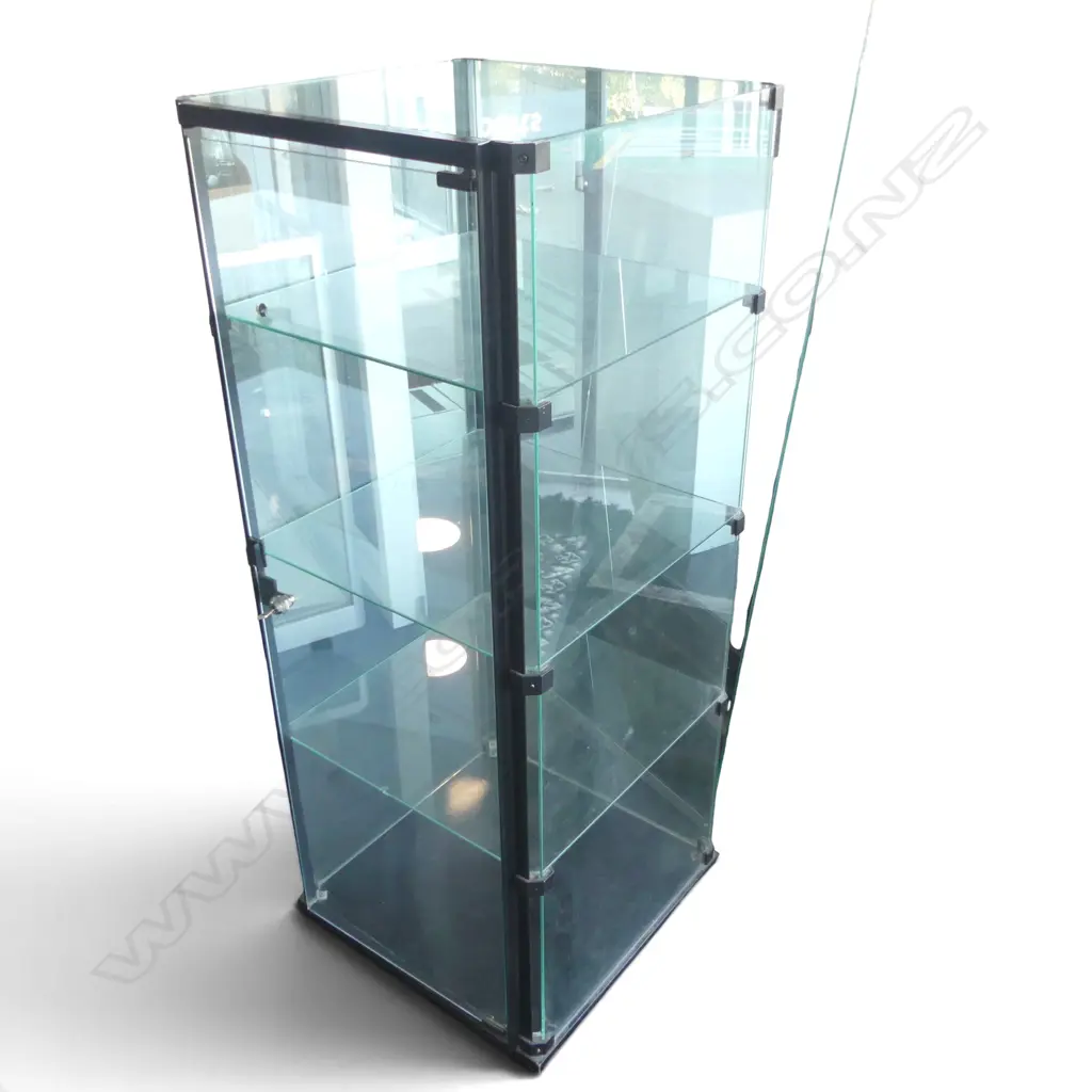 SMALL BLACK FRAMED TOWER CABINET H1300 MM W500MM Image 1++
