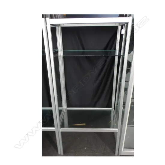 MULTI SHELF POLISHED ALLUMINUM SHOP SHELF UNIT H1500 W700MM