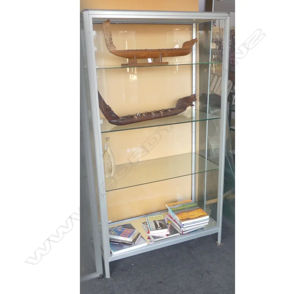 POLISHED ALLUMINUM SHOP DISPLAY CABINET H1800MM W1000MM Image 1++