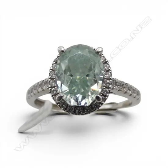 SILVER SET MOISSANITE RING, adjustable size