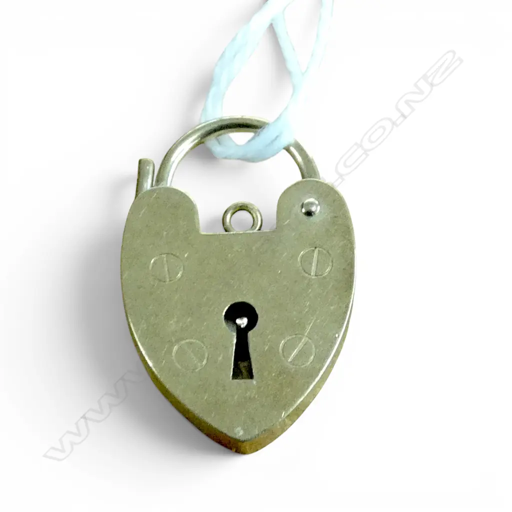 9CT HEART PADLOCK 25x15mm, 2.8gms Image 1++
