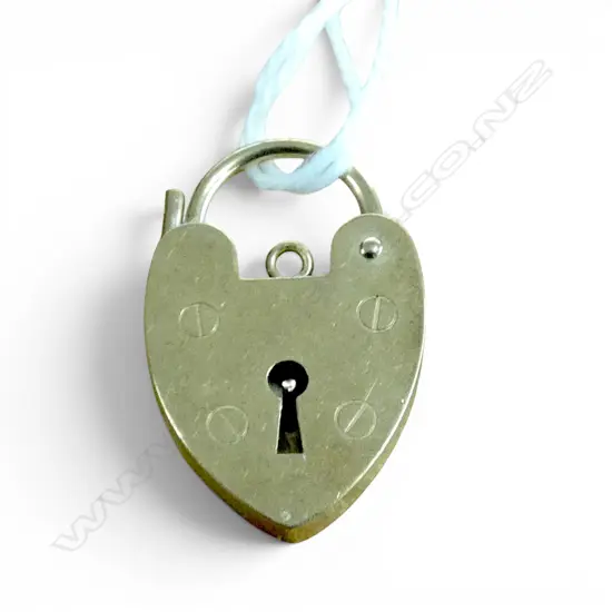 9CT HEART PADLOCK 25x15mm, 2.8gms