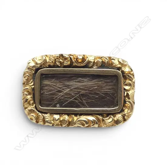 15CT MOURNING BROOCH 12x20mm 3.3gms