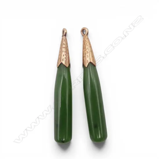 PR 9CT GREENSTONE PENDANTS L.40mm