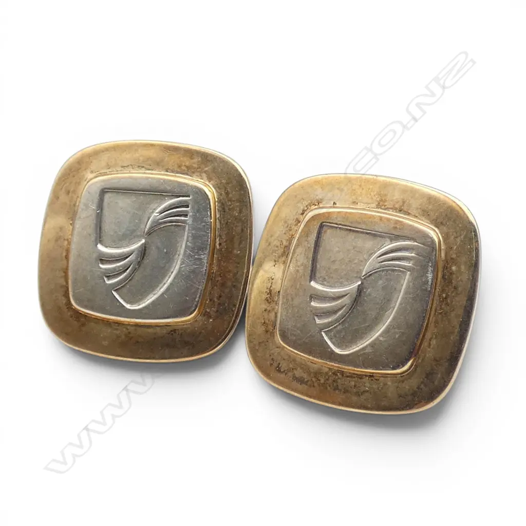 PR TIFFANY & Co. 18ct GOLD & SILVER CUFFLINKS in original bag. 11.9gms  Image 1++