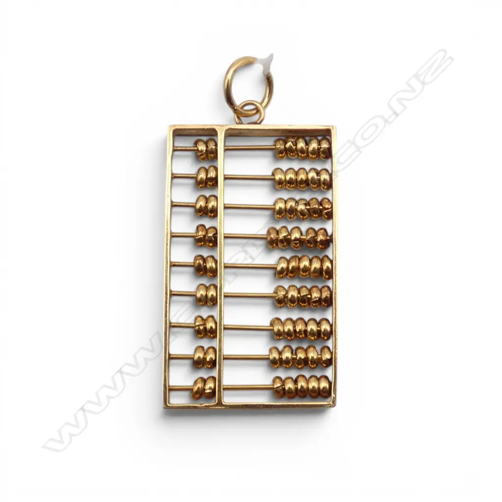 14CT ABACUS CHARM 15x25mm 3.7gms + ORIG. RECEIPT Image 1++