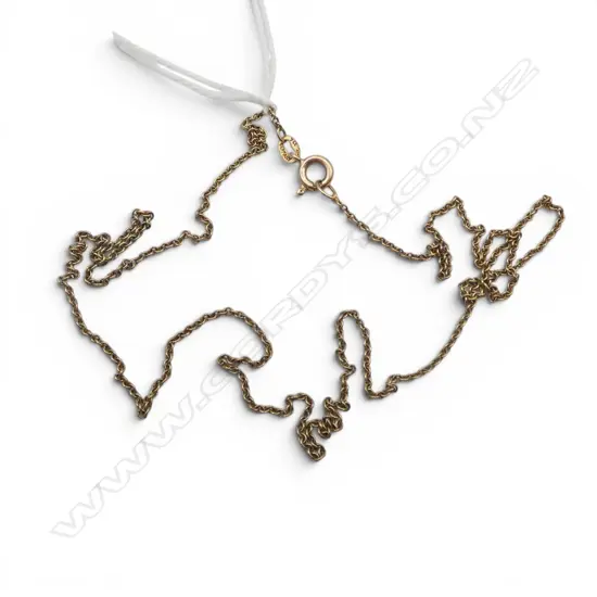 9ct GOLD GERMAN fine link NECK CHAIN L.440mm. 1.6gms
