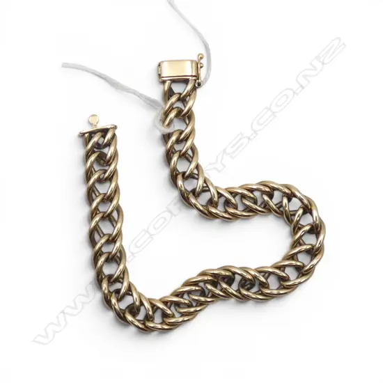9ct  DOUBLE CURB LINK BRACELET L.205mm 33.7gms