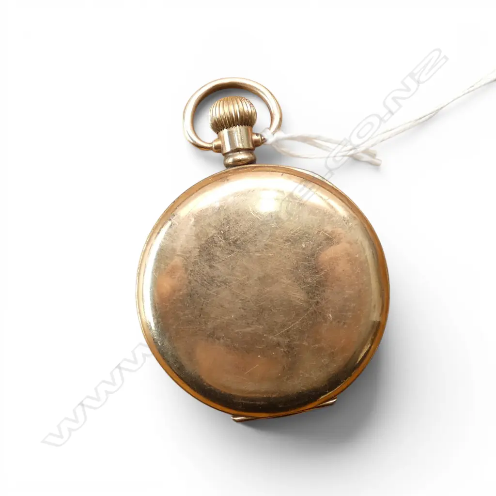 BUREN GENT'S early 20thC gold plate HUNTER POCKET WATCH running Image 1++