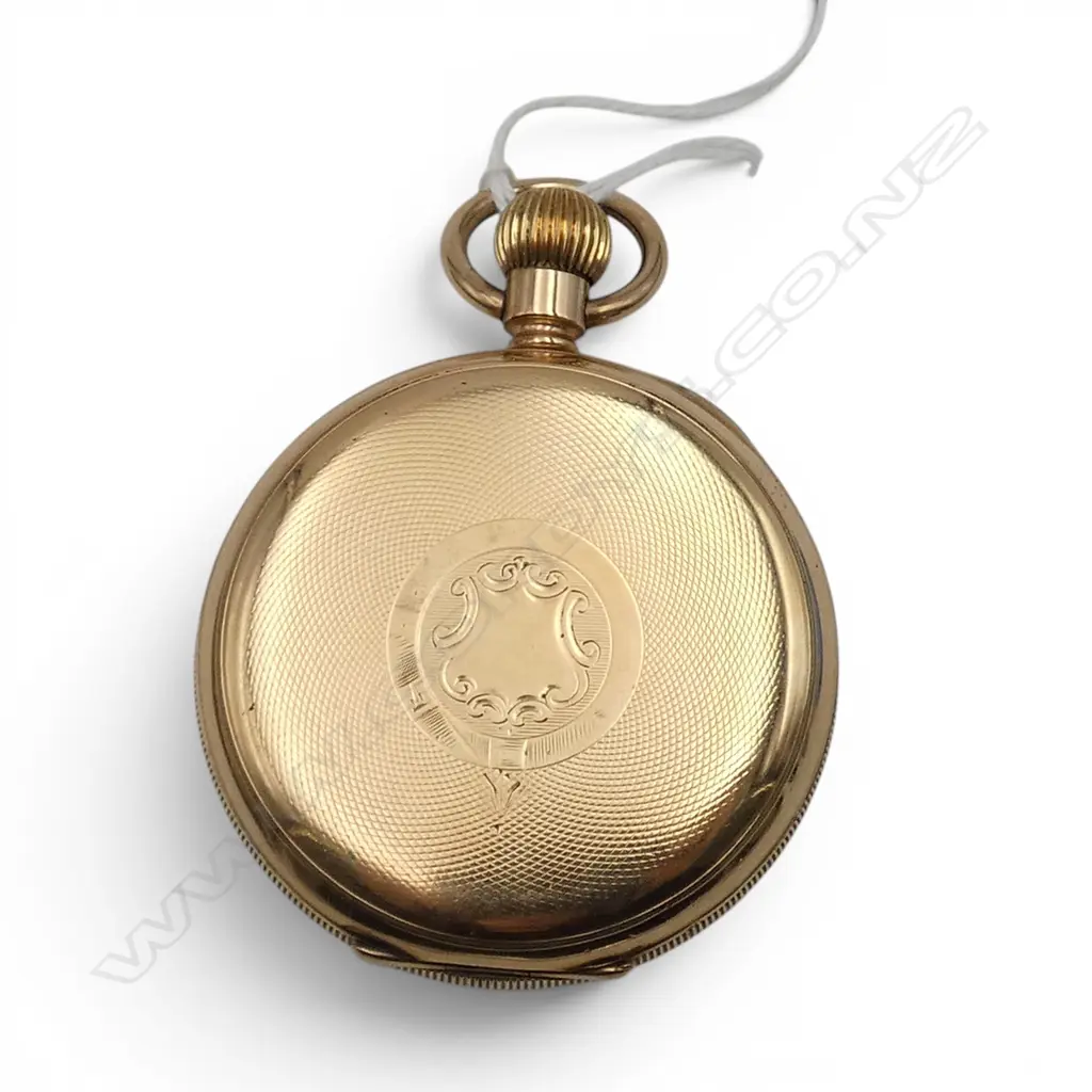 OPEN FACE ROLLED GOLD WALTHAN POCKET WATCH, running when consigned Image 1++