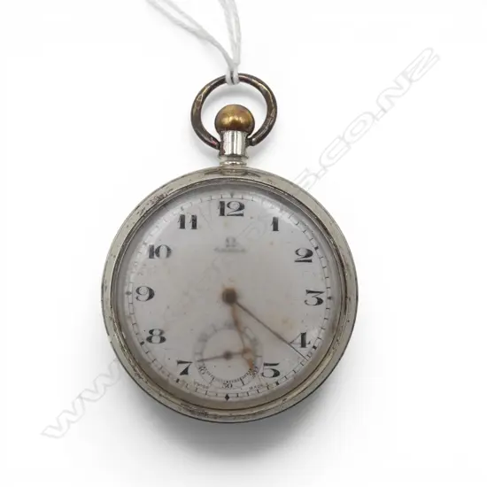 OMEGA SILVER PLATE POCKET WATCH (NOT RUNNING) 50mm dia