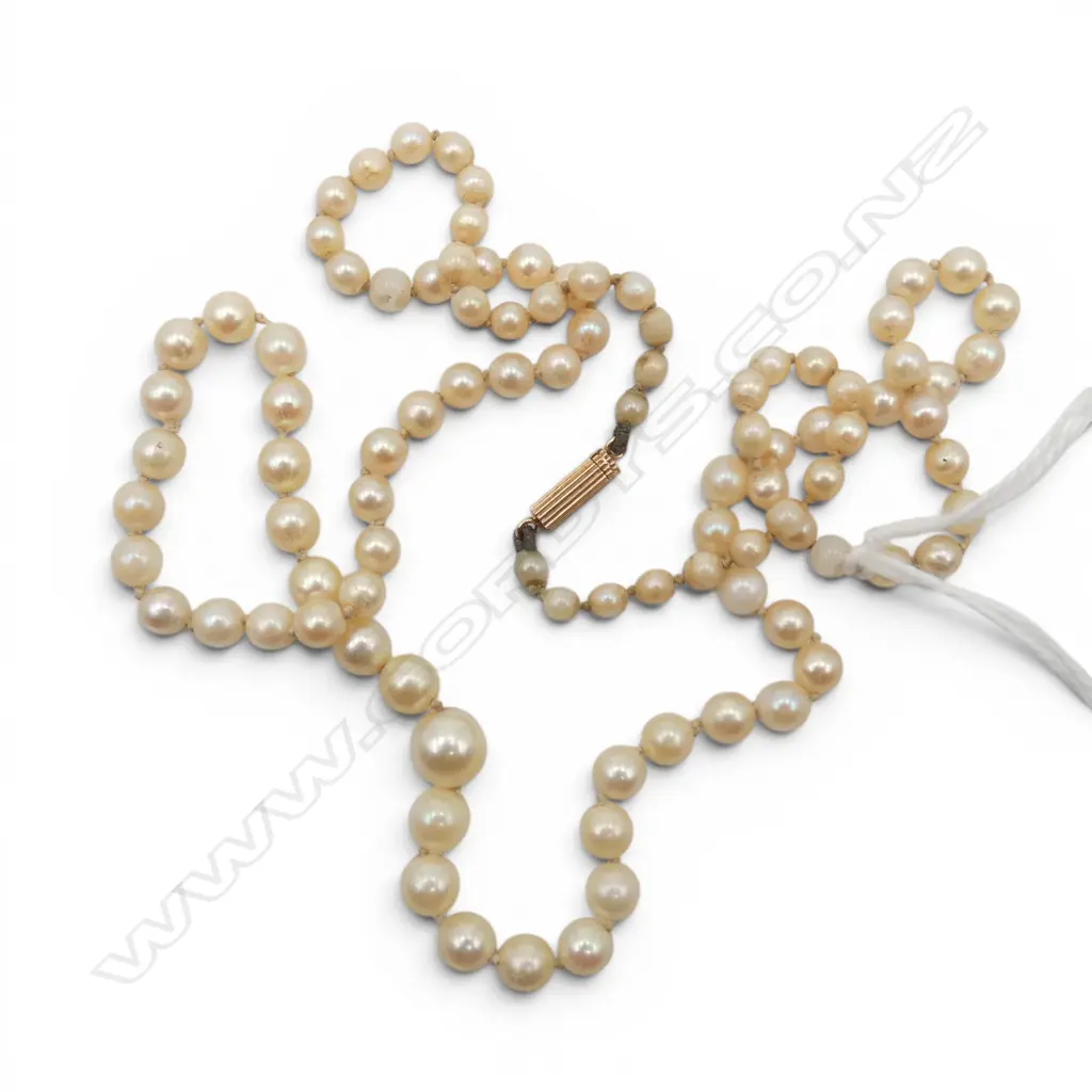 PEARL NECKLACE w 18ct CLASP Image 1++